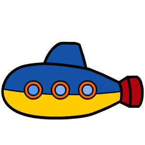 Submarine drawing for kids